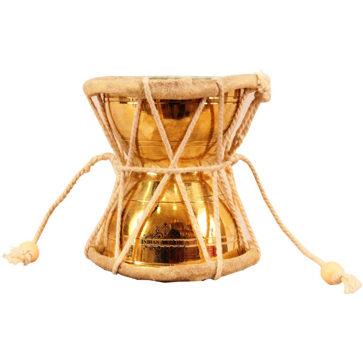 IndianArtVilla Brass Pellet DrumAn Instrument of Lord ShivaMusic Antique