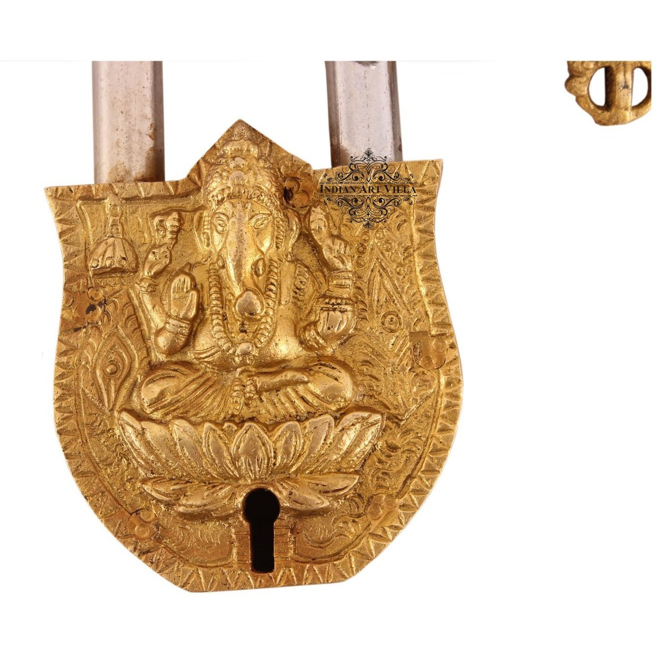 IndianArtVilla Brass Vintage Style Lord Ganesha Design chatar sword designer with 2 Keys