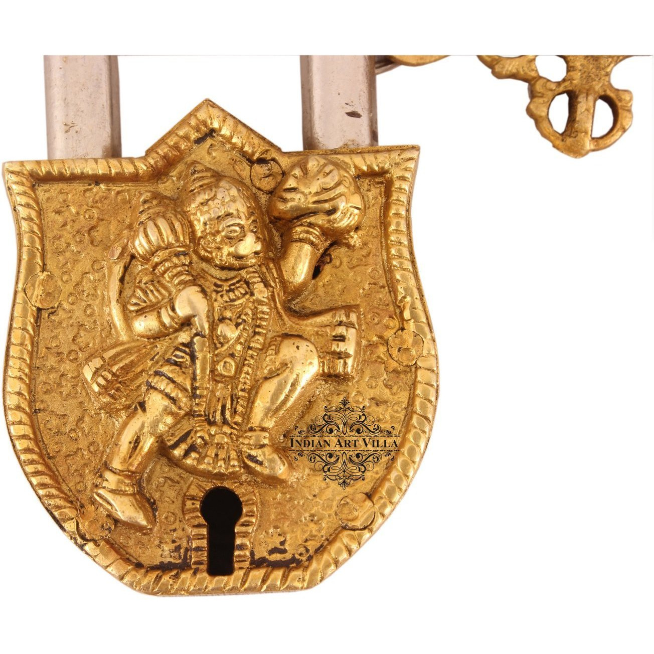 IndianArtVilla Brass Vintage Style Hanuman Ji Design chatar sword designer with 2 Keys
