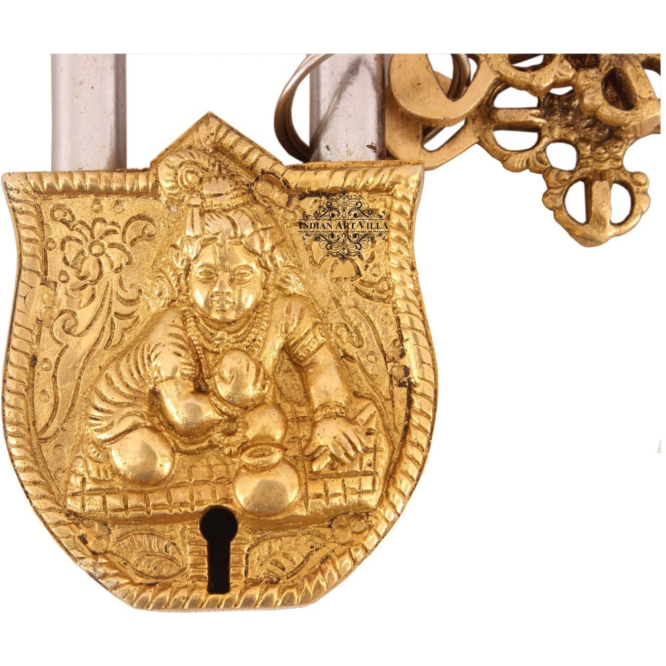 IndianArtVilla Brass Vintage Style Laddu Gopal Ji Design chatar sword designer with 2 Keys