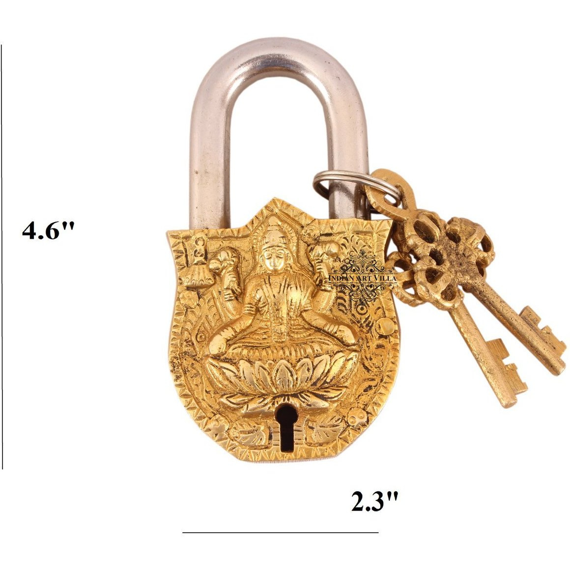 IndianArtVilla Brass Vintage Style Godess Laxmi Ji Design chatar sword designer with 2 Keys