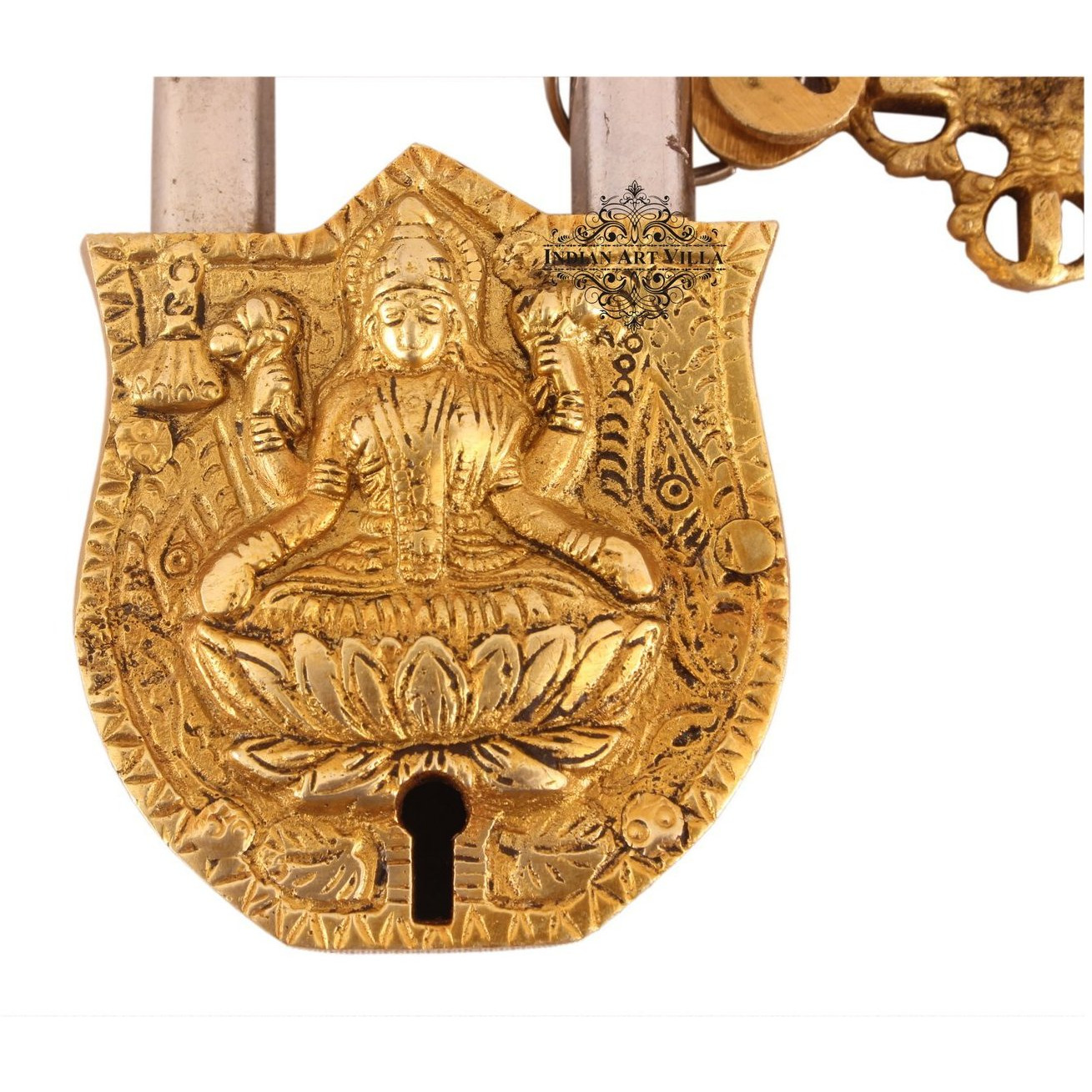 IndianArtVilla Brass Vintage Style Godess Laxmi Ji Design chatar sword designer with 2 Keys