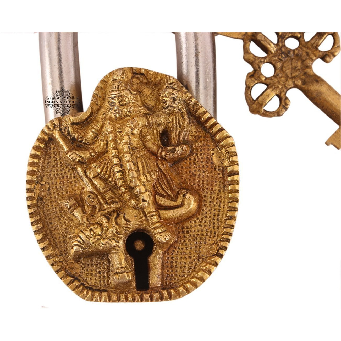 IndianArtVilla Brass Vintage Style Kaali Mata Design chatar sword designer with 2 Keys