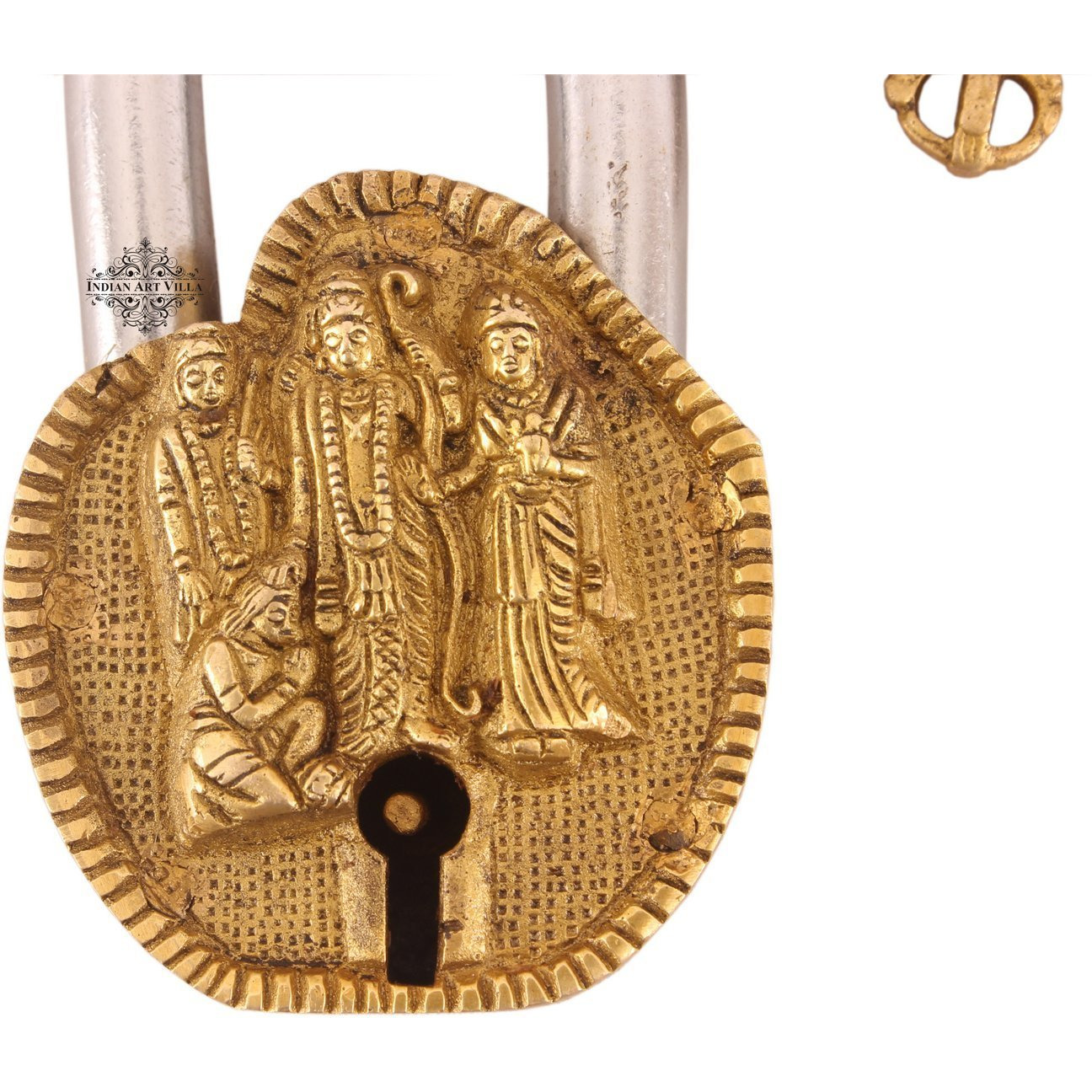 IndianArtVilla Brass Vintage Style Ram Darbar Design chatar sword designer with 2 Keys