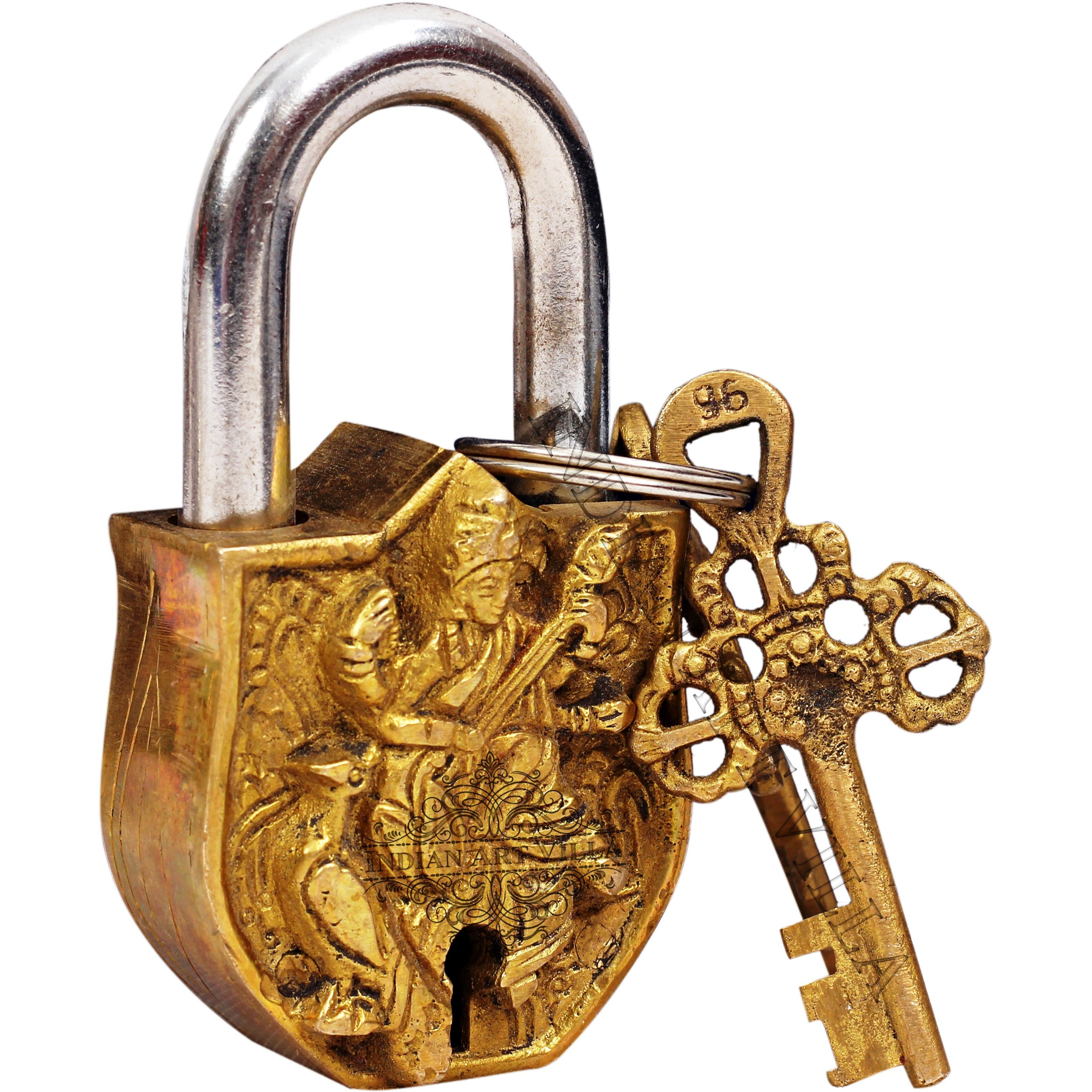 IndianArtVilla Old Vintage Style Antique Godess Saraswati Ji Design chatar sword designer&2 Keys