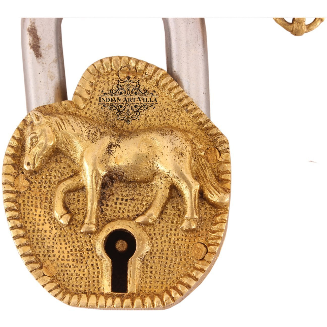 IndianArtVilla Brass Vintage Style Horse Design chatar sword designer with 2 Keys