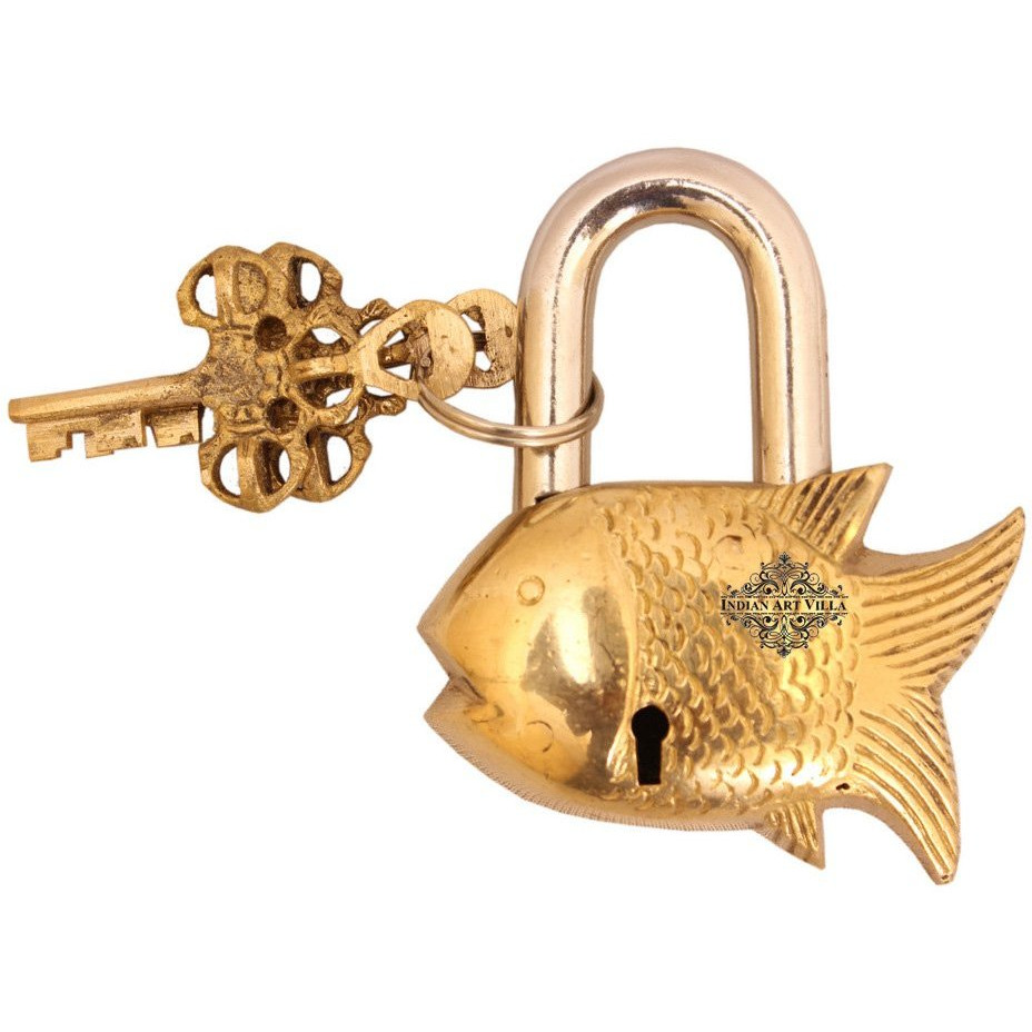 IndianArtVilla Vintage Style Antique Fish Design chatar sword designer with 2 Keys
