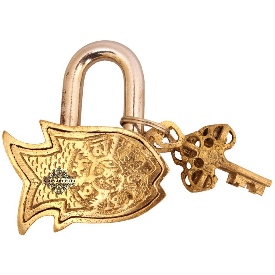 IndianArtVilla Vintage Style Antique Fish Design chatar sword designer with 2 Keys