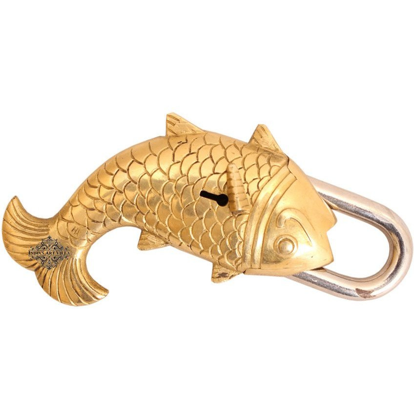 IndianArtVilla Vintage Style Antique Big Fish Design chatar sword designer with 2 Keys