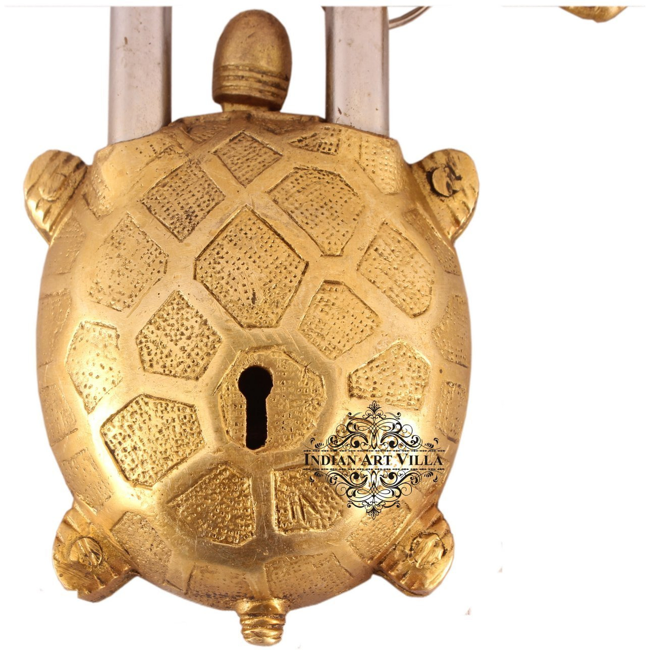 IndianArtVilla Brass Vintage Style Tortoise Shape chatar sword designer with 2 Keys