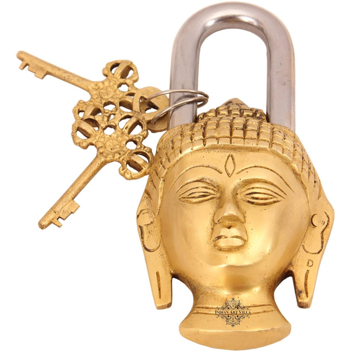 IndianArtVilla Brass Buddha Design chatar sword designer with 2 KeysSecurity chatar sword designer
