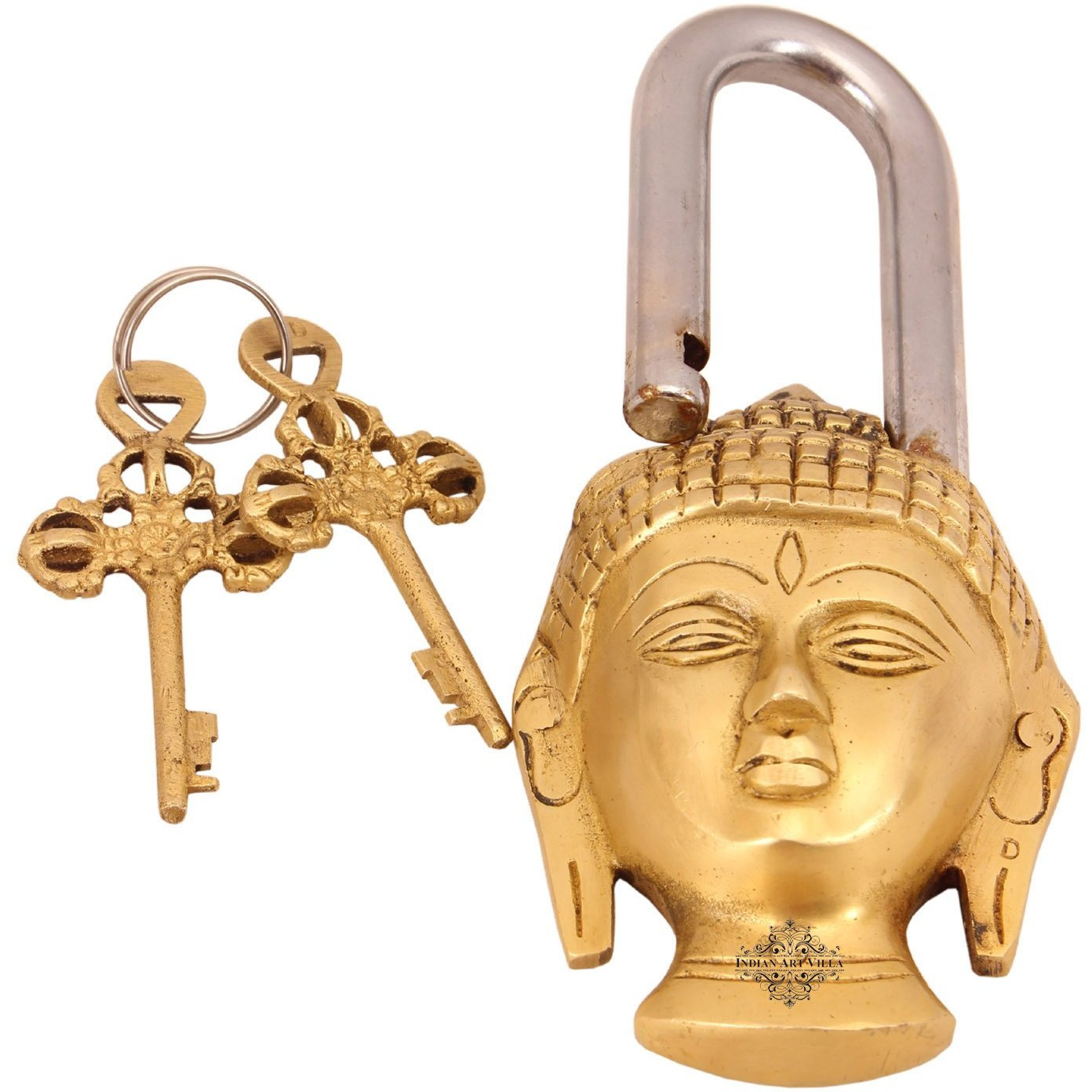 IndianArtVilla Brass Buddha Design chatar sword designer with 2 KeysSecurity chatar sword designer