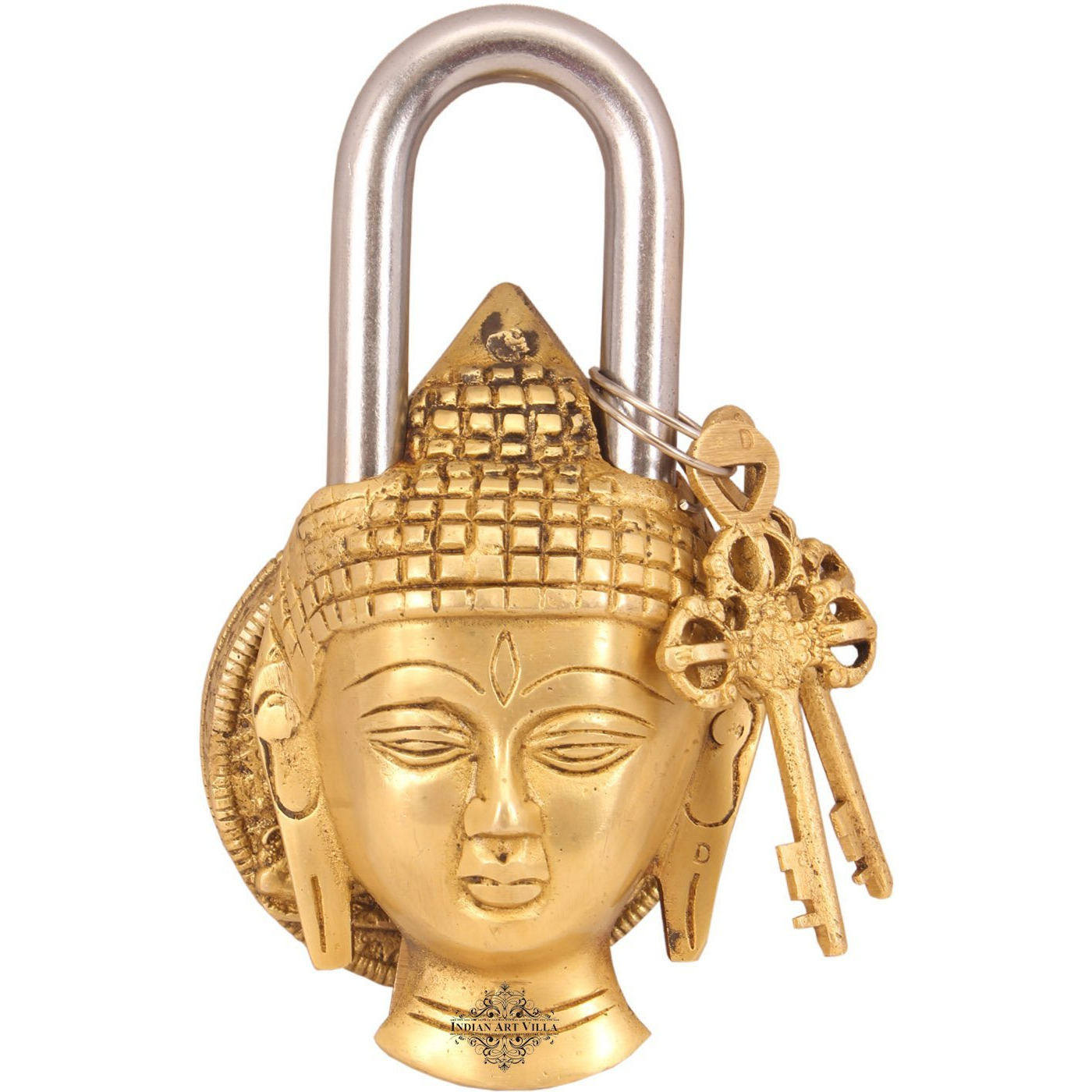 IndianArtVilla Brass Buddha Design chatar sword designer with 2 KeysSecurity chatar sword designer