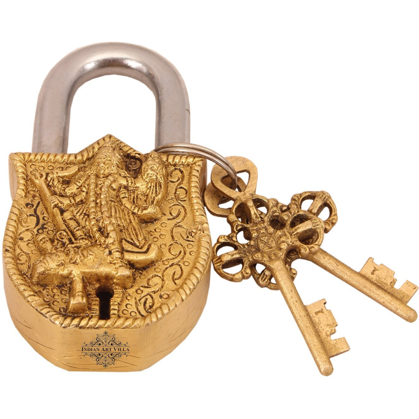 IndianArtVilla Brass Maa Kali Design chatar sword designer with 2 KeysSecurity chatar sword designer