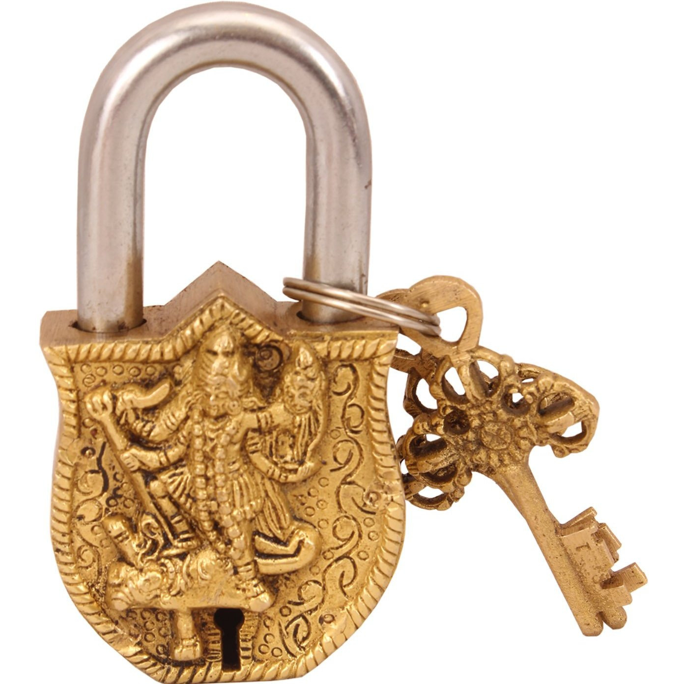 IndianArtVilla Brass Maa Kali Design chatar sword designer with 2 KeysSecurity chatar sword designer