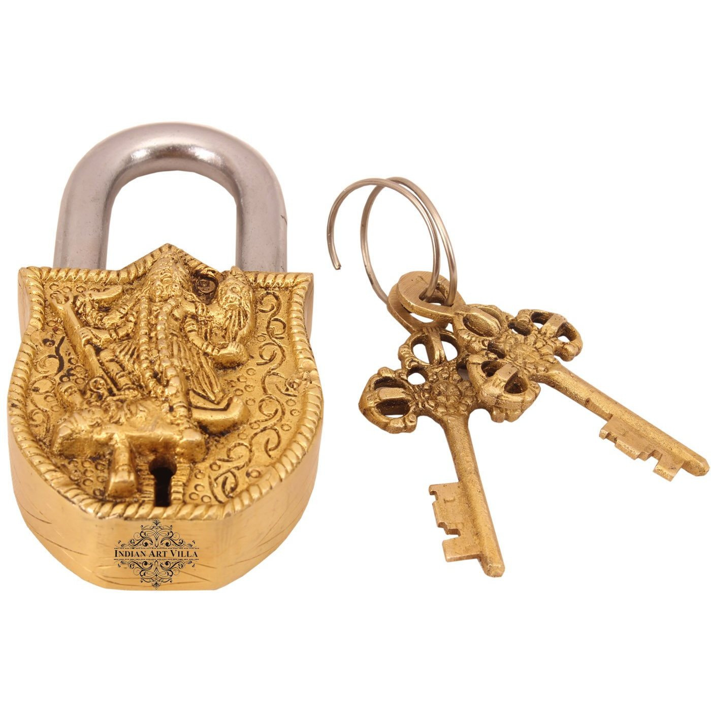 IndianArtVilla Brass Maa Kali Design chatar sword designer with 2 KeysSecurity chatar sword designer