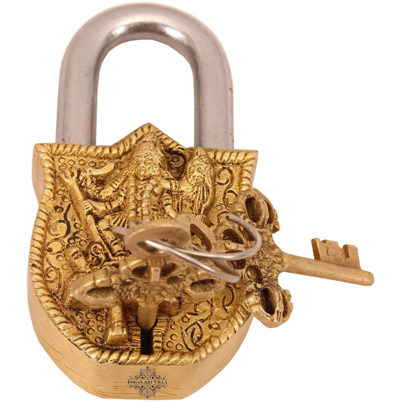 IndianArtVilla Brass Maa Kali Design chatar sword designer with 2 KeysSecurity chatar sword designer