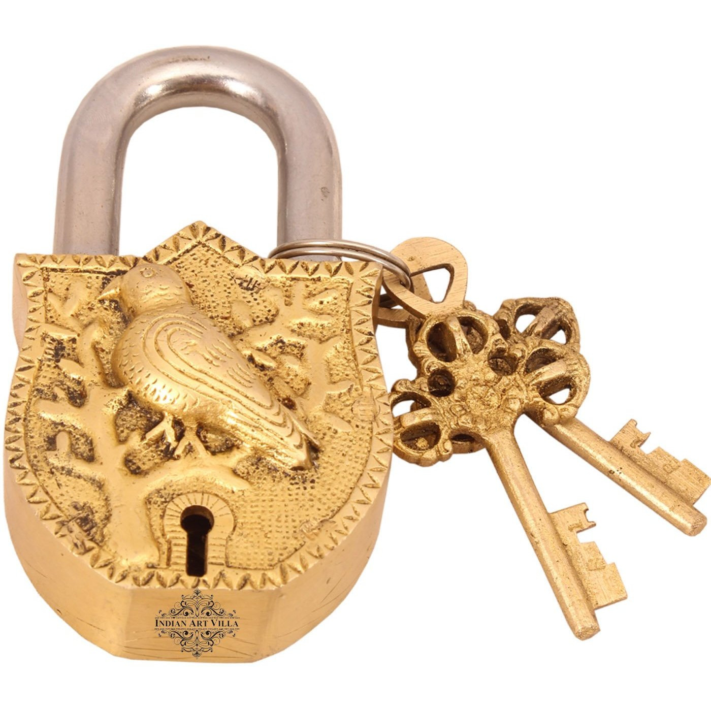 IndianArtVilla Brass Parrot Design chatar sword designer with 2 KeysSecurity chatar sword designer
