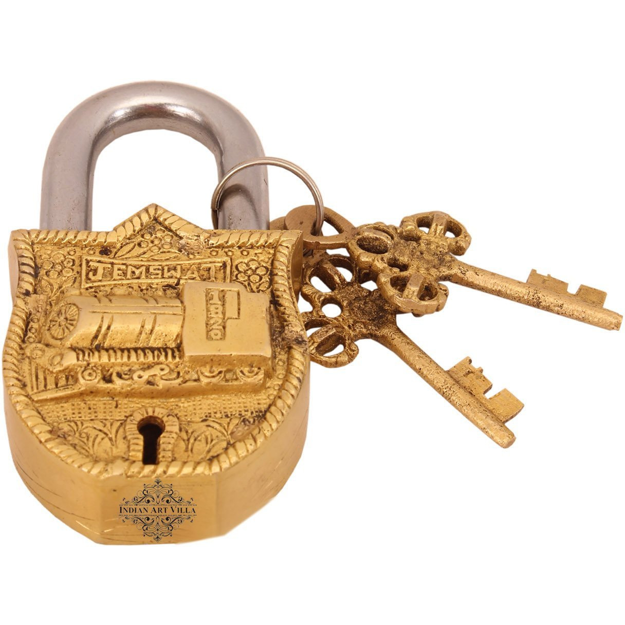 IndianArtVilla Brass Train Engine Design chatar sword designer with 2 KeysSecurity chatar sword designer