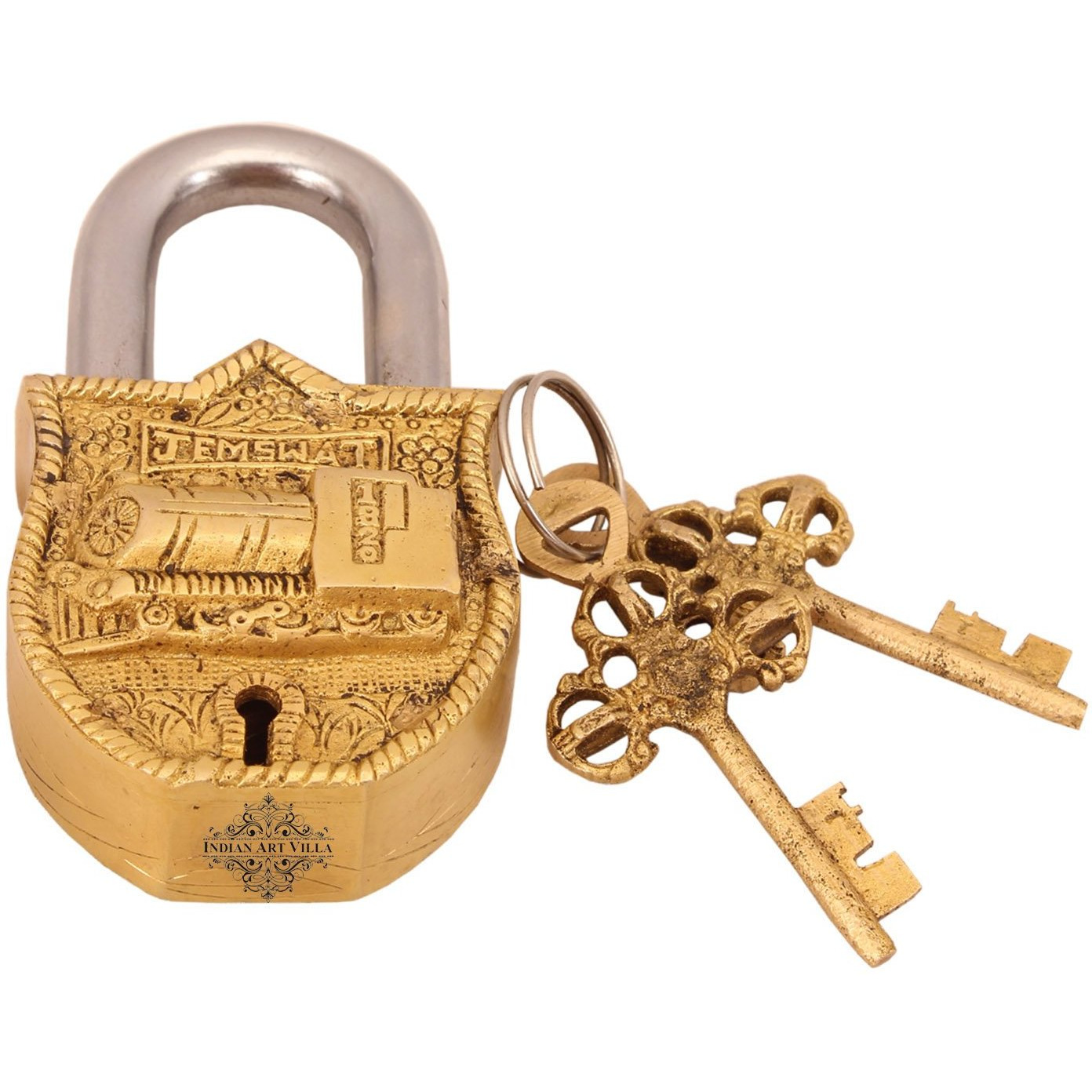 IndianArtVilla Brass Train Engine Design chatar sword designer with 2 KeysSecurity chatar sword designer