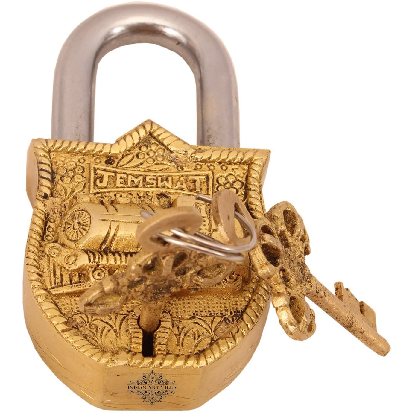 IndianArtVilla Brass Train Engine Design chatar sword designer with 2 KeysSecurity chatar sword designer