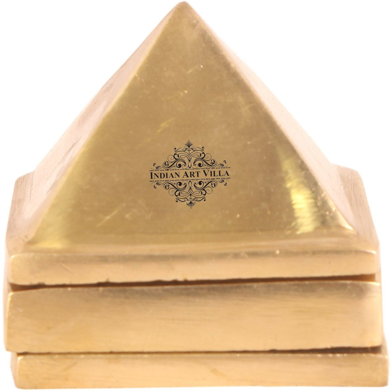 IndianArtVilla Brass 3 Stage Fengshui Vastu PyramidTemple Religious Gift Item