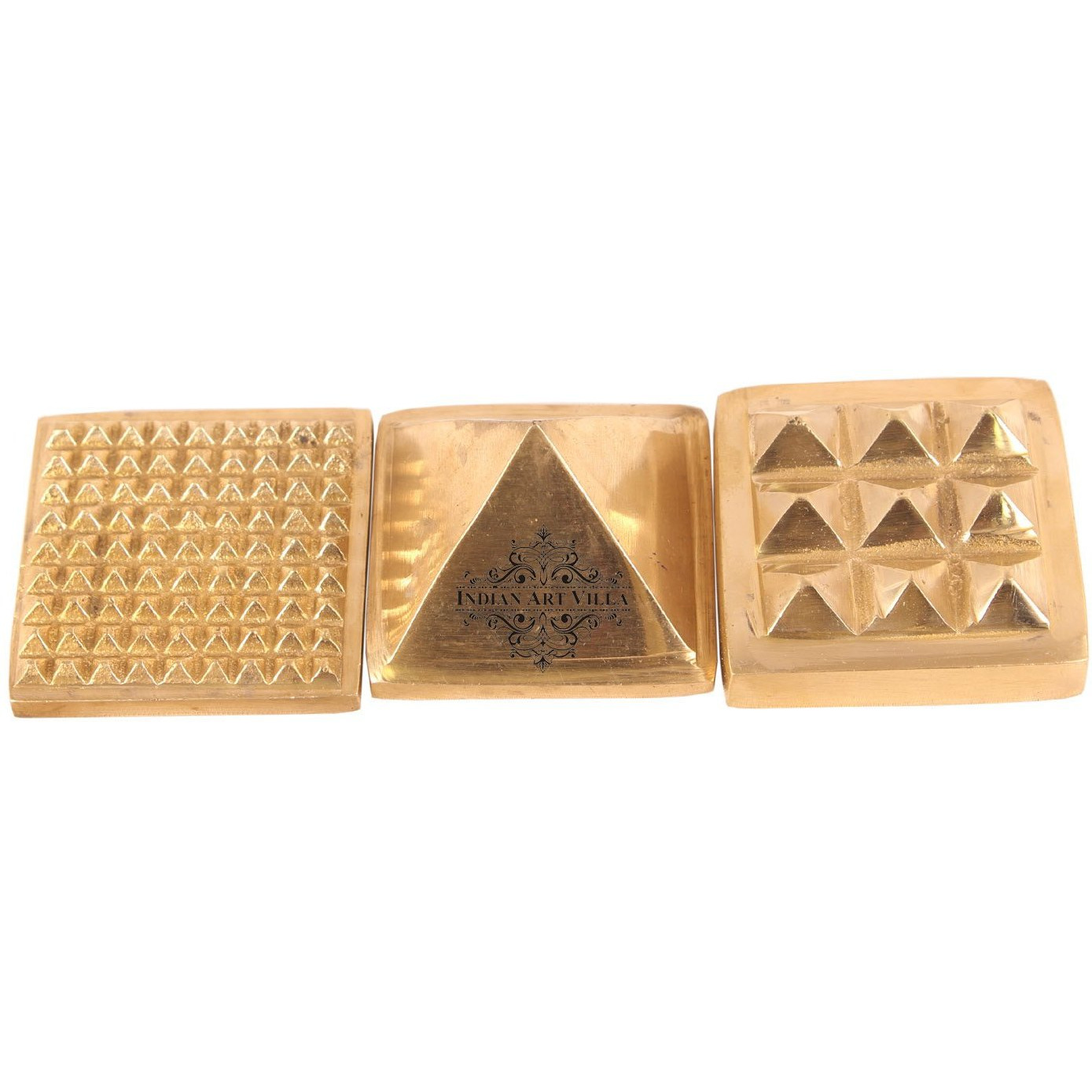 IndianArtVilla Brass 3 Stage Fengshui Vastu PyramidTemple Religious Gift Item