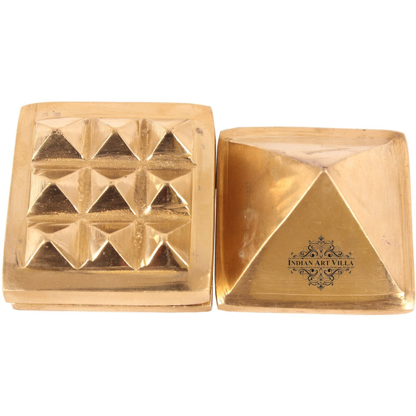 IndianArtVilla Brass 3 Stage Fengshui Vastu PyramidTemple Religious Gift Item