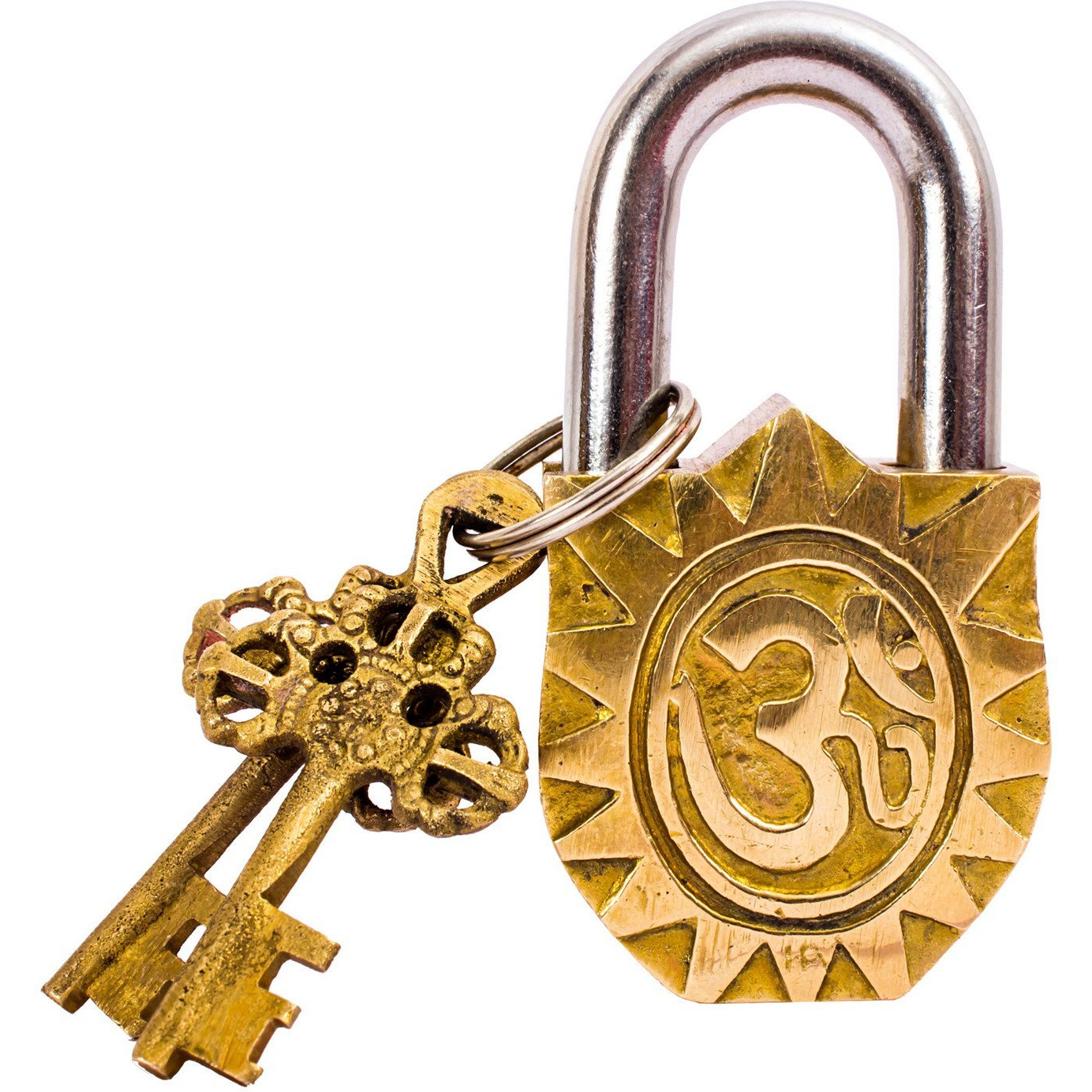IndianArtVilla Brass Shivling Design chatar sword designer with 2 KeysSecurity & chatar sword designer