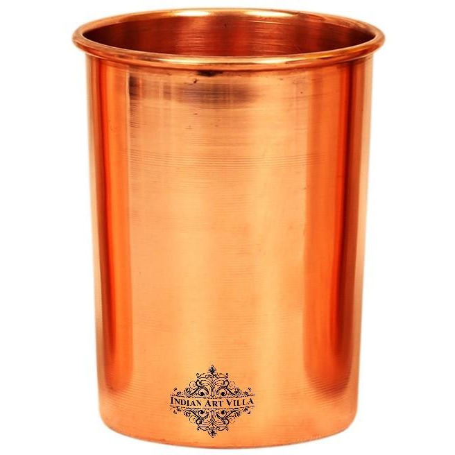 IndianArtVilla Copper Glass TumblerServing Drinking WaterBenefit Yoga10 OZ
