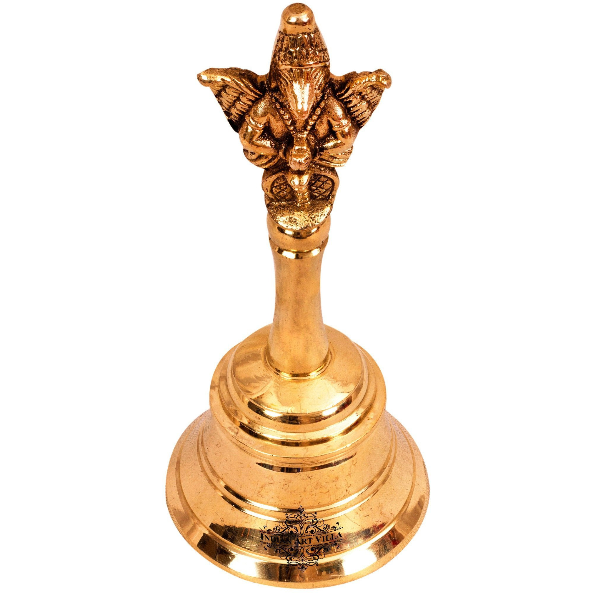 IndianArtVilla Handmade Brass Pooja Bell Pooja Arti Temple HomeHeight 4