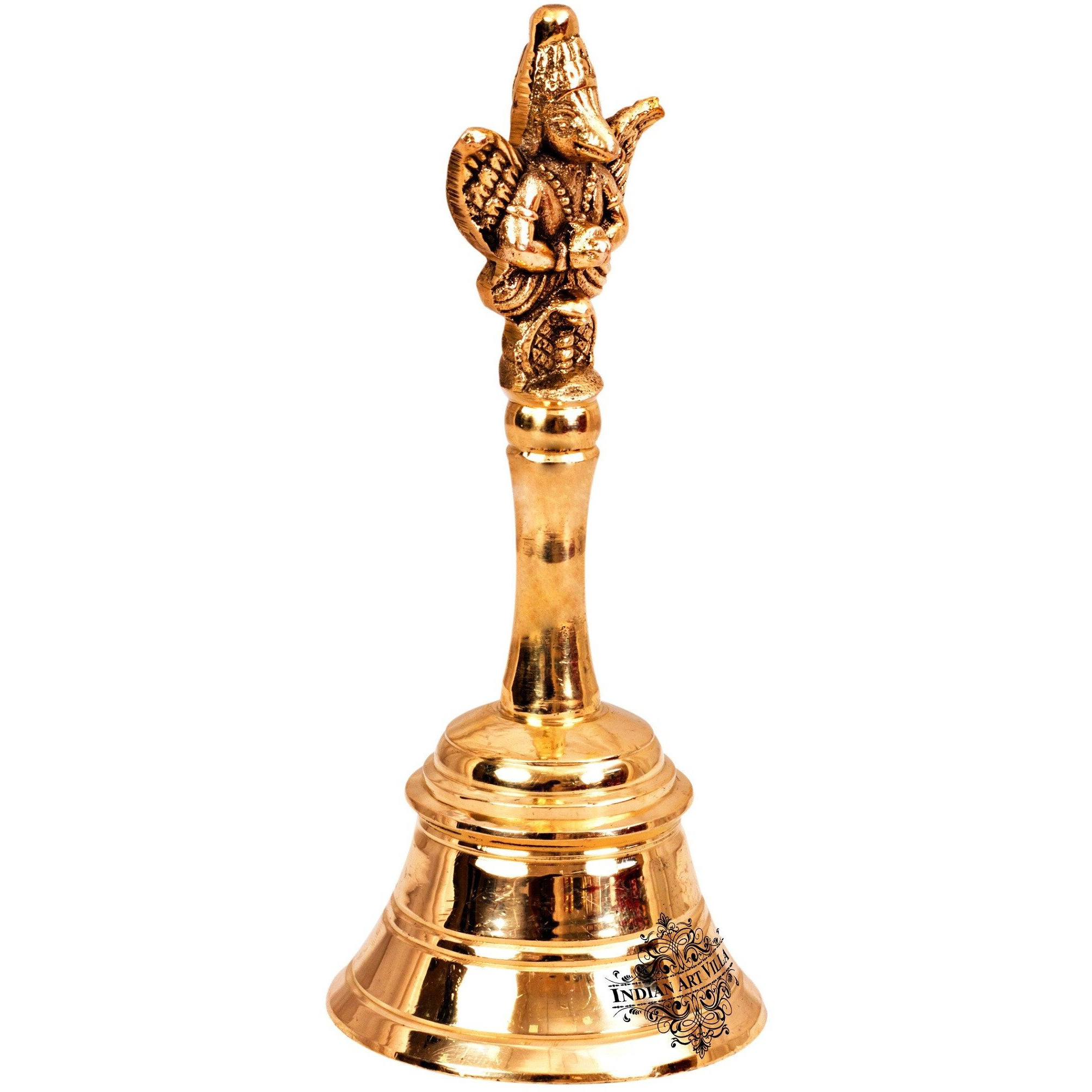IndianArtVilla Handmade Brass Pooja Bell Pooja Arti Temple HomeHeight 6