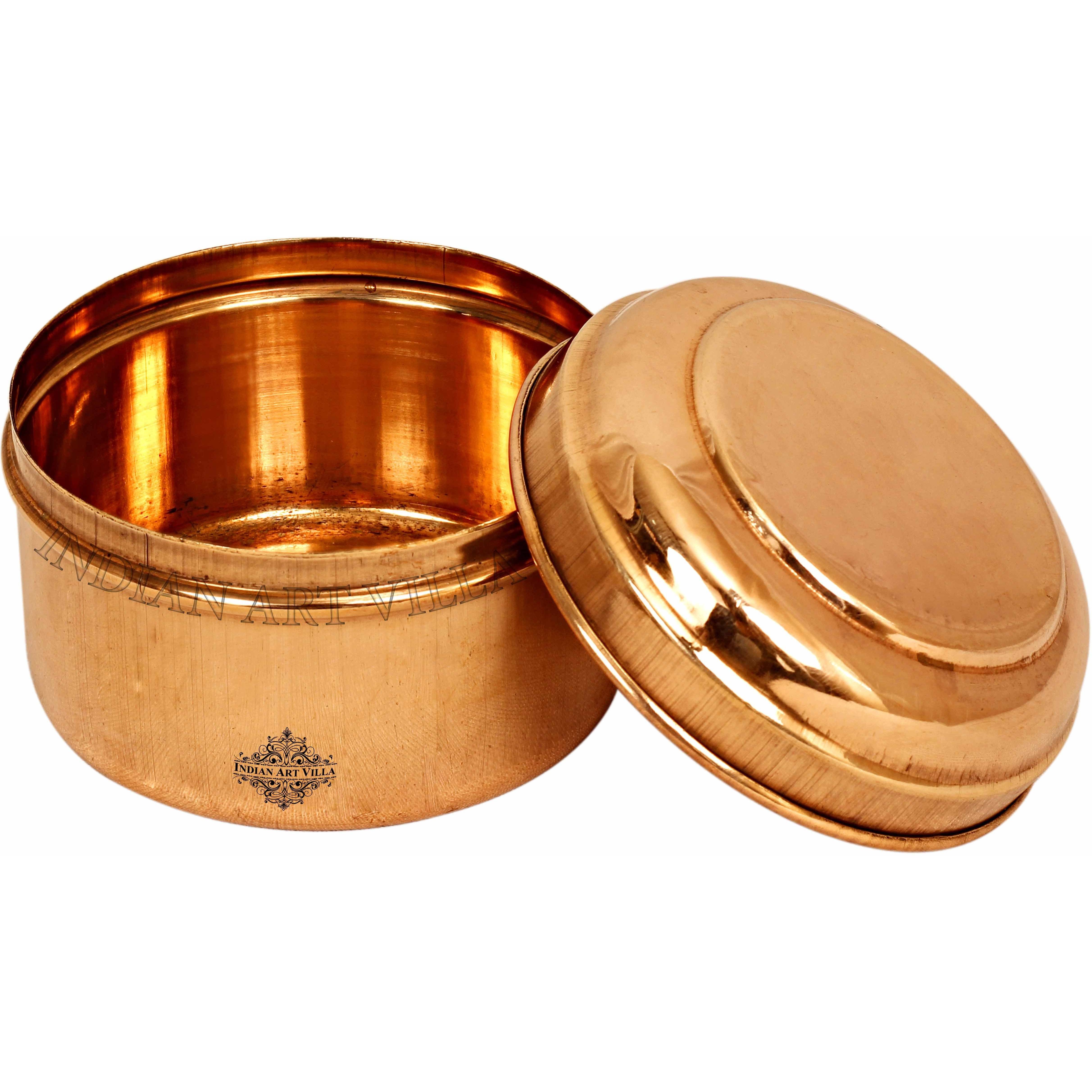 IndianArtVilla Copper Storage Box Poojan PurposeReligious Gift Item2.8  Inch