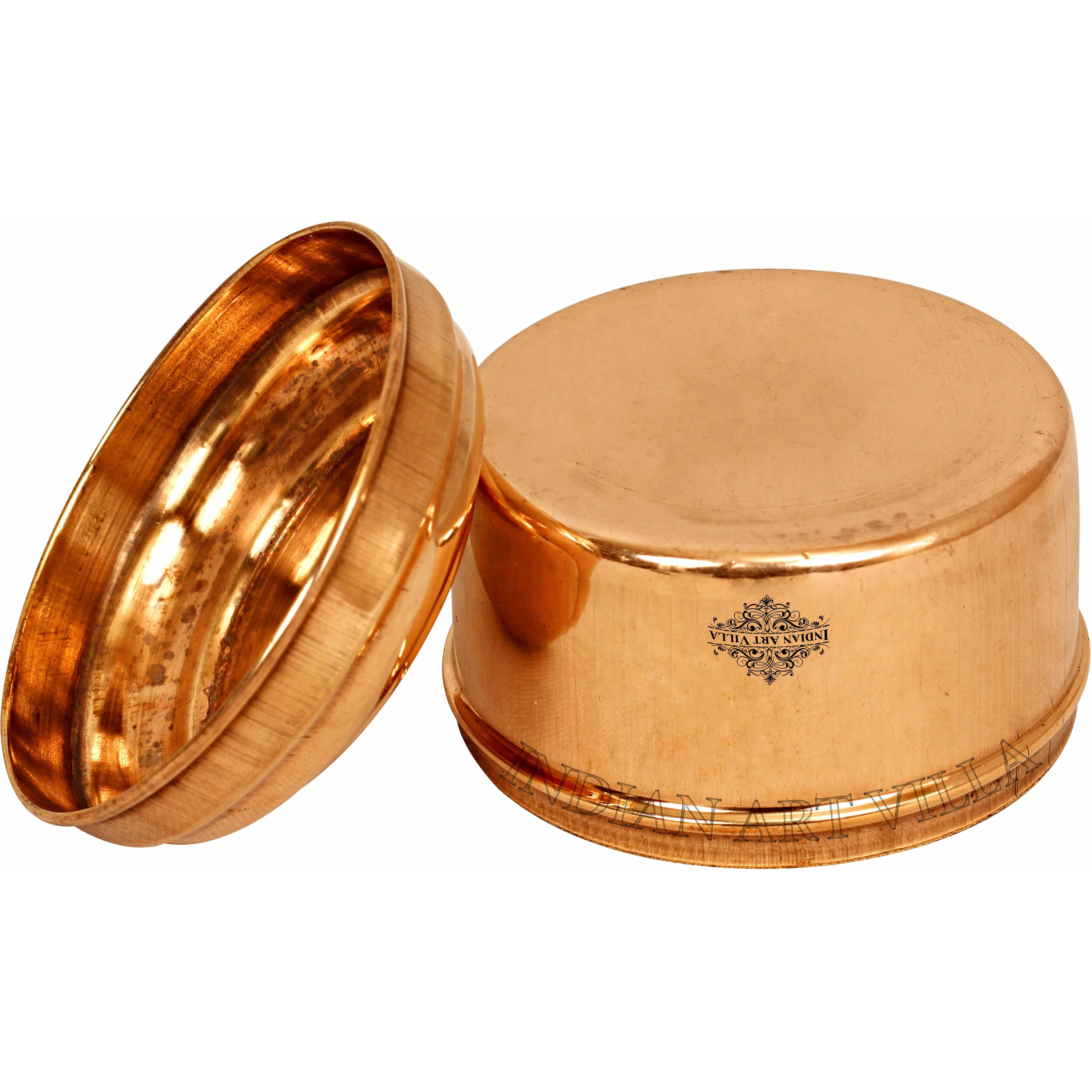 IndianArtVilla Copper Storage Box Poojan PurposeReligious Gift Item2.8  Inch