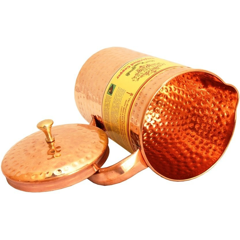 IndianArtVilla Copper Hammerd Jug Pitcher