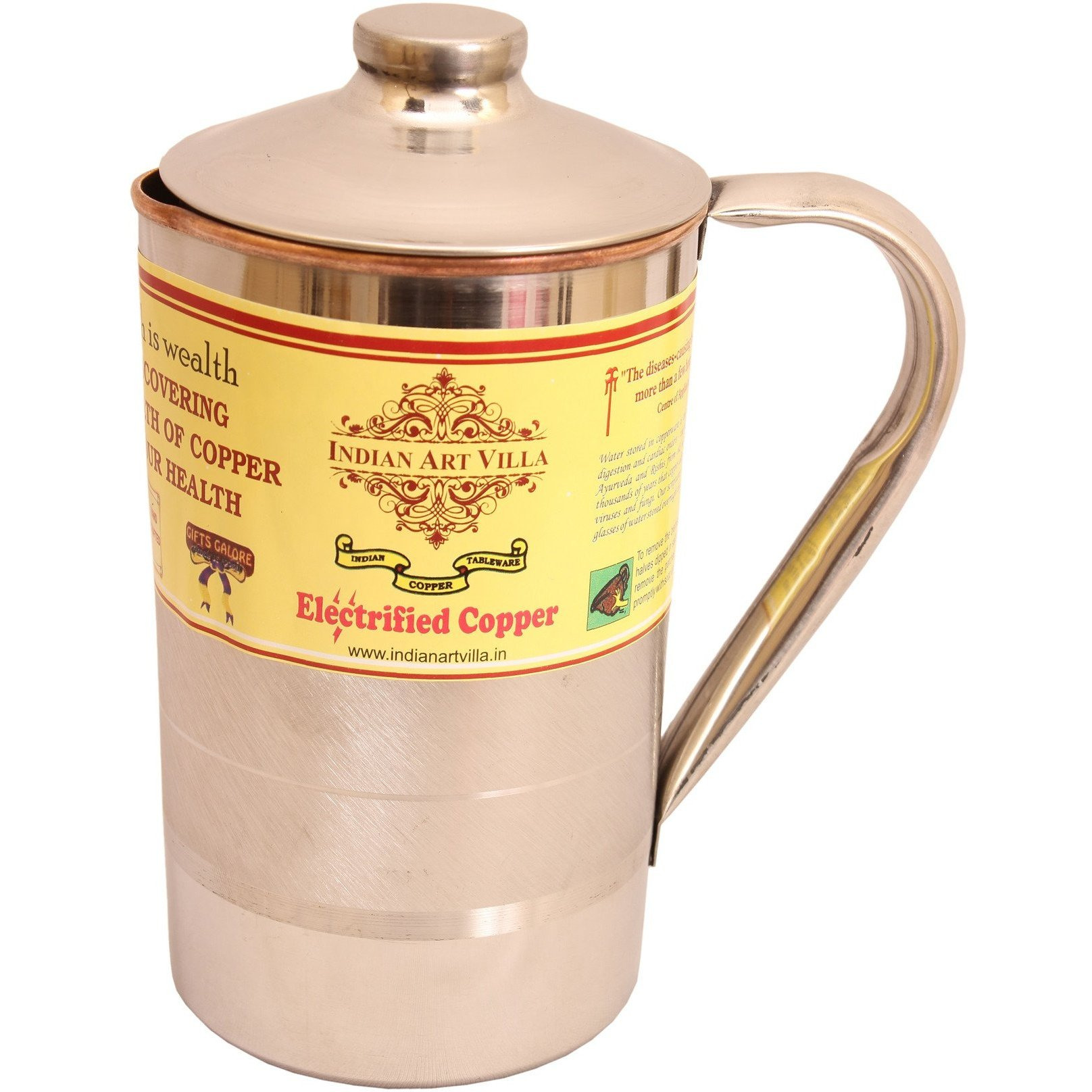 IndianArtVilla Steel Copper Luxury Jug Pitcher