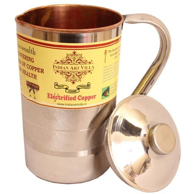 IndianArtVilla Steel Copper Luxury Jug Pitcher