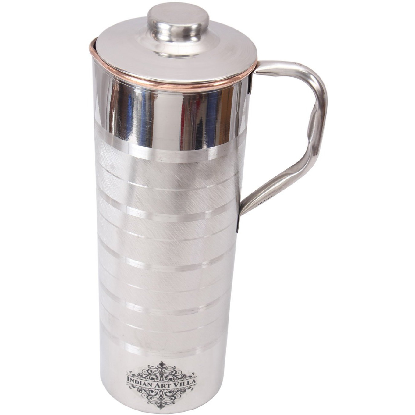 IndianArtVilla Steel Copper Luxury Fridge Bottle with Handle 30Oz