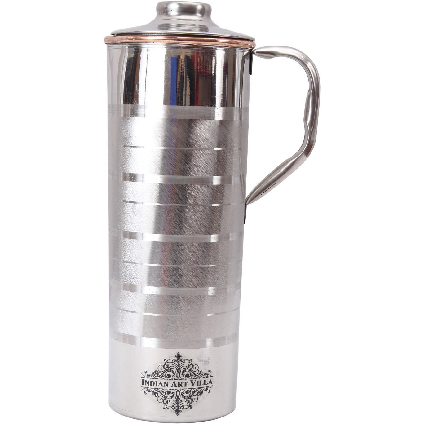 IndianArtVilla Steel Copper Luxury Fridge Bottle with Handle 30Oz