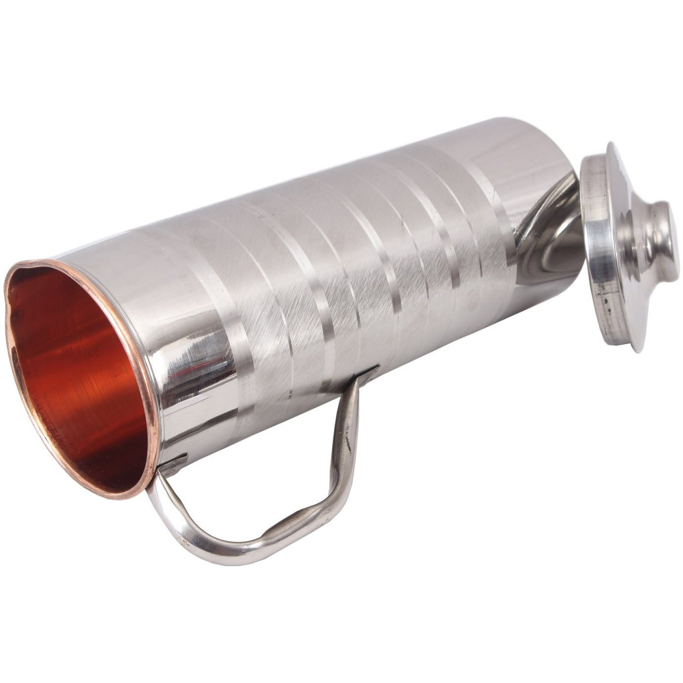 IndianArtVilla Steel Copper Luxury Fridge Bottle with Handle 30Oz