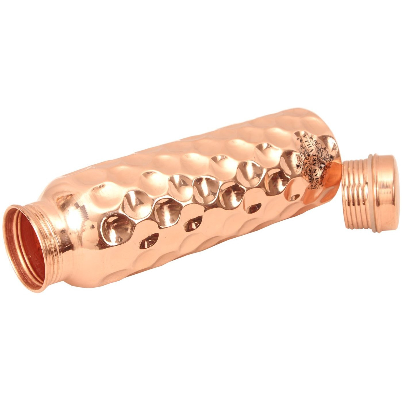 IndianArtVilla Copper Diamond Hammered Leak Proof Bottle 33Oz