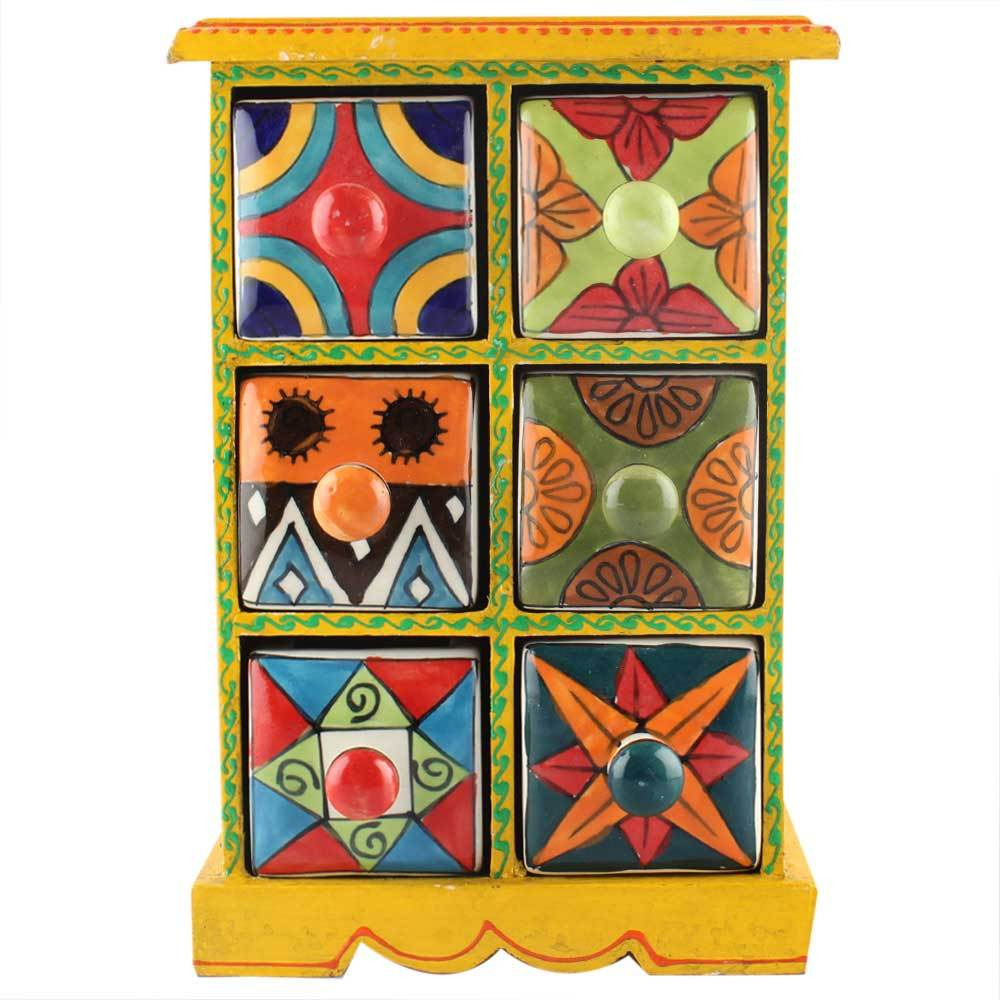Buy Online Indianshelf Handmade Multicolor Wooden Spice Rack