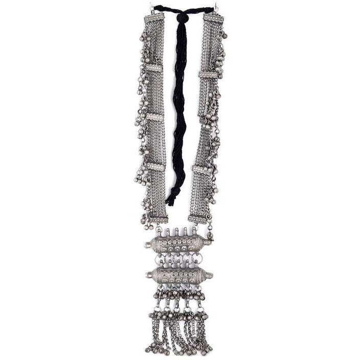Afghani Indian Style Long Necklace With Pendant | Boho Tribal Ethnic Oxidized Jewelry | Oxidized Jewelry Necklace | German Silver Necklace