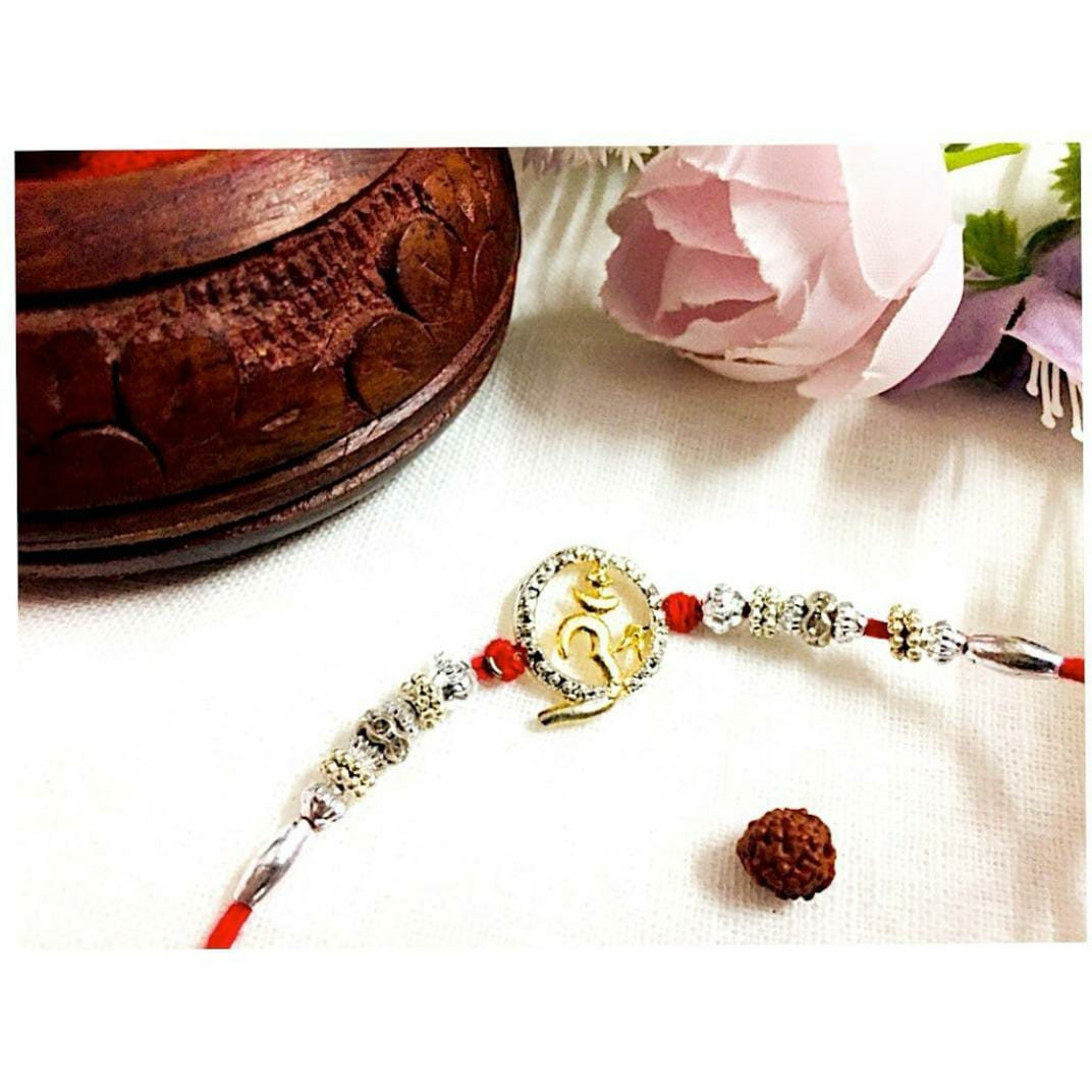 Designer Handmade Pair Rakhi for Bhaiya, Rudraksh Rakhi, Rakhi for Brother , Siblings Raksha Bandhan Festival,