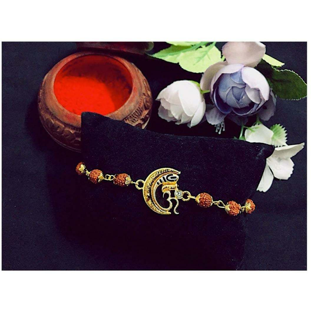 Designer Handmade Pair Rakhi for Bhaiya, Rudraksh Rakhi, Rakhi for Brother , Siblings Raksha Bandhan Festival,