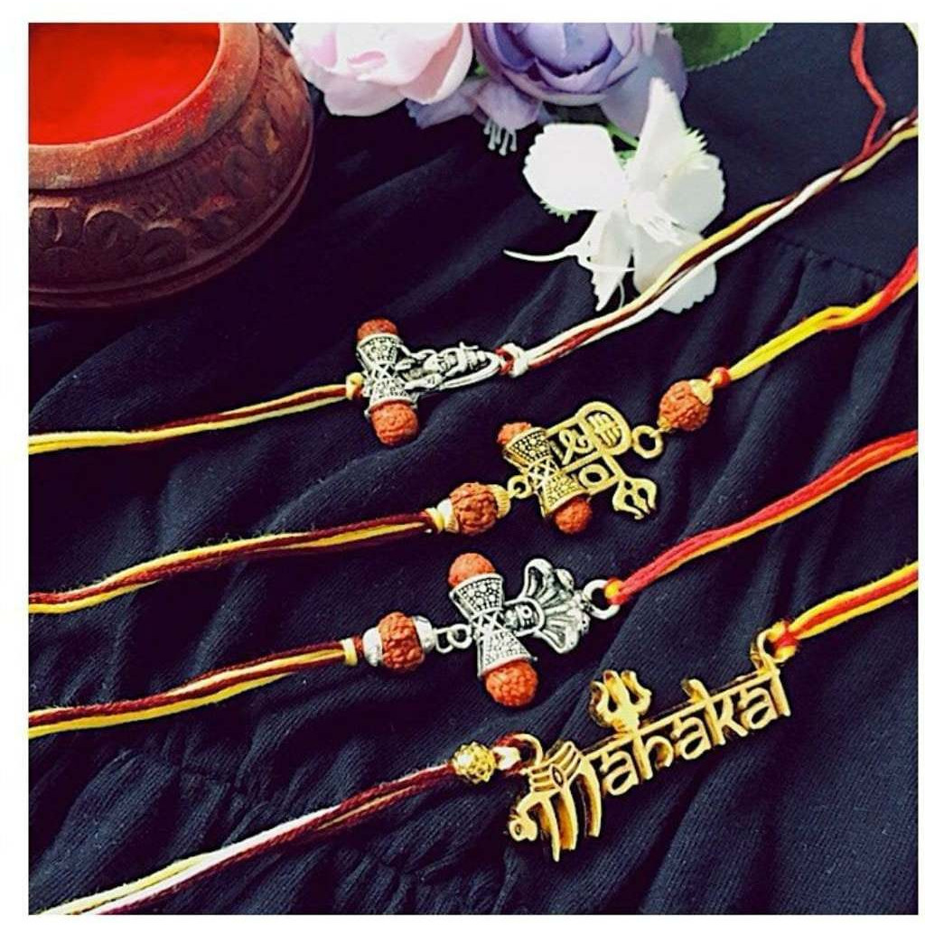 Designer Handmade Pair Rakhi for Bhaiya, Rudraksh Rakhi, Rakhi for Brother , Siblings Raksha Bandhan Festival,