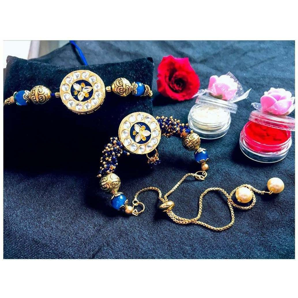 Designer Handmade Pair Rakhi for Bhaiya Bhabhi Rakhi Set, Rakhi for Brother Bhabhi, Siblings Raksha Bandhan Festival, Thread String Bracelet