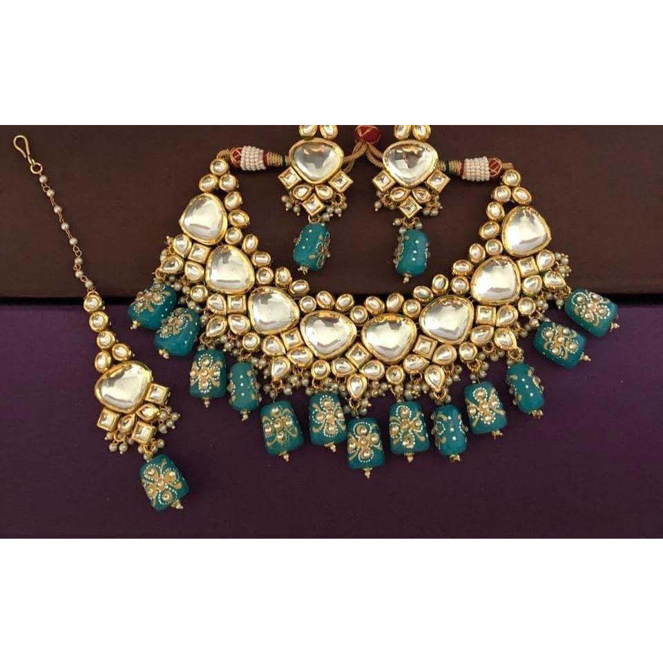 Kundan Choker Indian necklace Set, Bridal jewellery, Pakistani jewellery, Wedding jewellery, polki stone kundan jewellery, bollywood jewelry