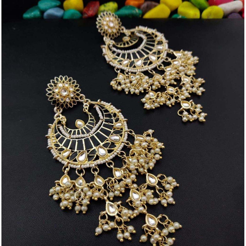 Indian chandbaali earrings, Unique Polki Kundan Meenakari Earrings Indian Jewellery, wedding jewelery, long earrings, gifts, festival gifts