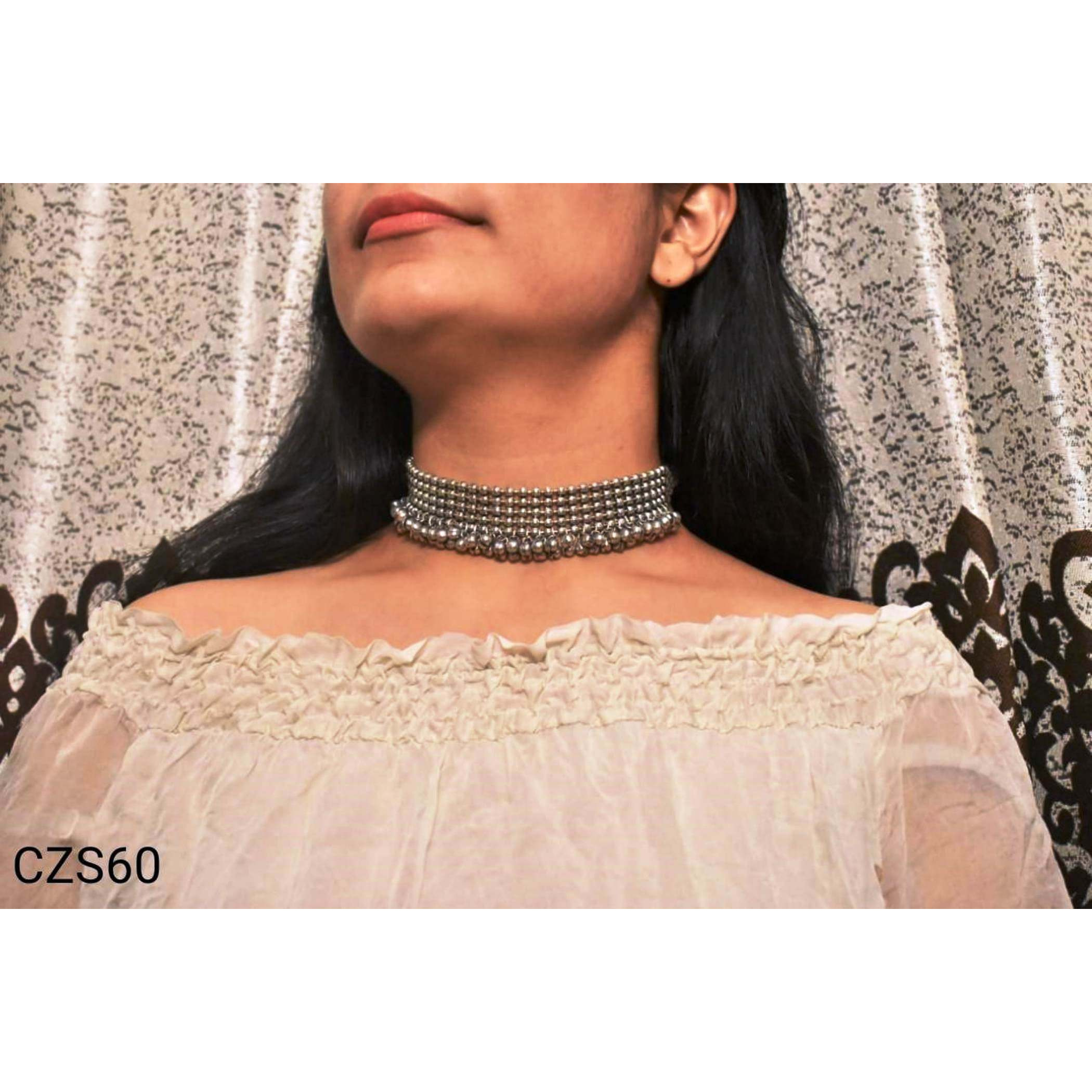 Oxidized choker necklace, Indian jewellery, German silver handmade choker, boho gypsy ethnic choker, gifts for her, anniversary gift